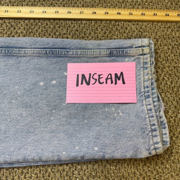 Zara Light Wash Distressed High waisted Straight Leg  Denim Jeans Size 31 - Picture 7 of 15